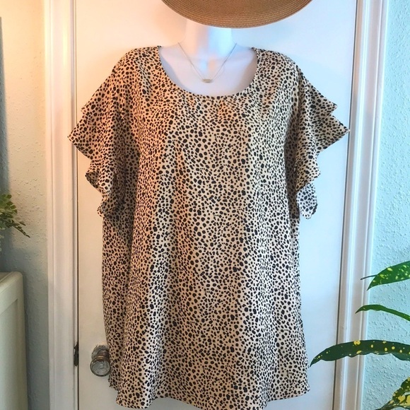 She + Sky Cheetah Print Pullover Top Size 1XL - Picture 4 of 12